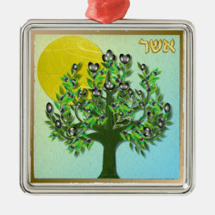 Ornamento De Metal Judaica 12 Tribos Israel Aser