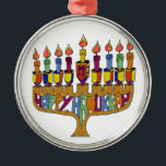 Ornamento De Metal Judaica Happy Hanukkah Dreidel Menorah<br><div class="desc">Você está vendo The Lee Hiller Designs Collection of Home and Office Decor,  Roupa,  Gifts and Coleções. As Designs incluem Lee Hiller Photoographic e Mixed Media Digital Art Collection. Você pode ver sua fotografia da Nature em http://HikeOurPlanet.com/ e seguir seu blog de caminhada no Hot Primavera National Park.</div>