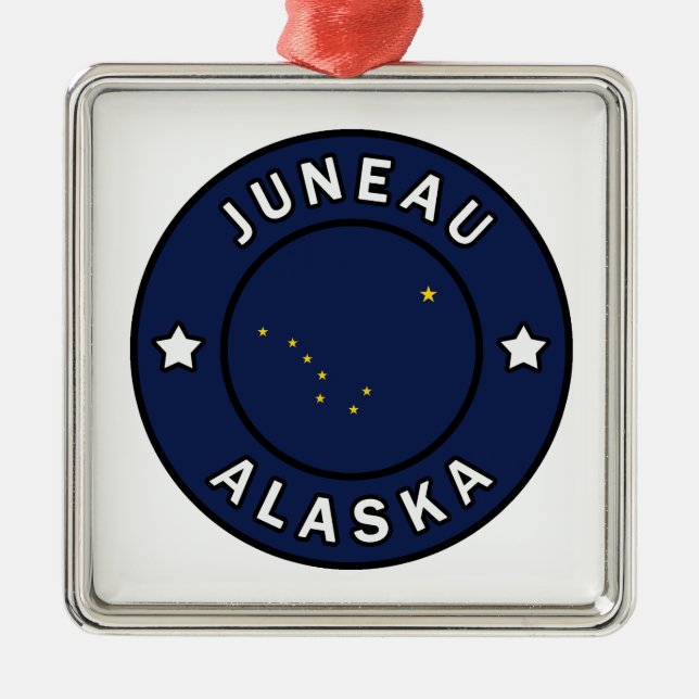 Ornamento De Metal Juneau Alaska (Frente)