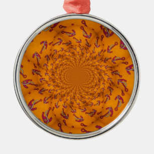 Ornamento De Metal Kaleidoscope Anchor Impressão de Arte