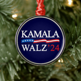 Ornamento De Metal Kamala Harris Walz 2024 Obviamente Azul