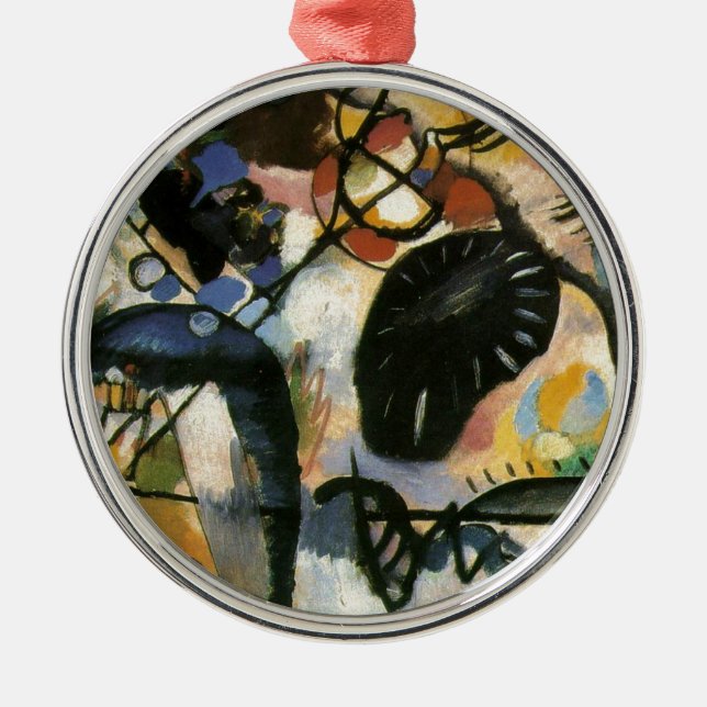 Ornamento De Metal Kandinsky Black Spot Abstrato (Frente)