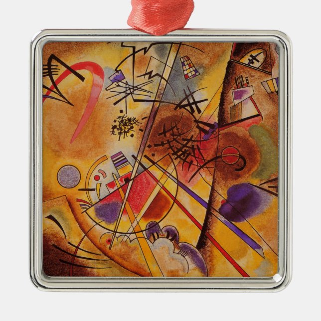 Ornamento De Metal Kandinsky Brown Yellow Red Blue (Frente)