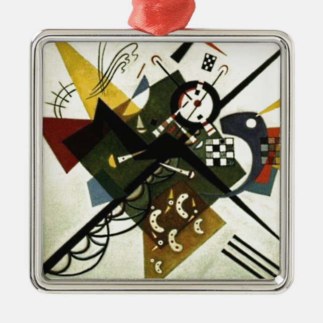 Ornamento De Metal Kandinsky em Branco II (Frente)