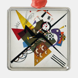 Ornamento De Metal Kandinsky Na Pintura Branca De Dois Abstrato