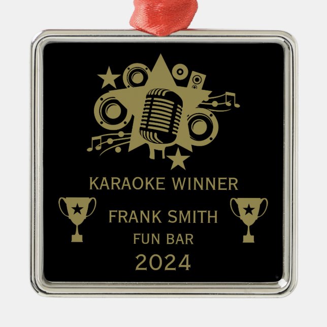 Ornamento De Metal Karaoke Winner (Frente)