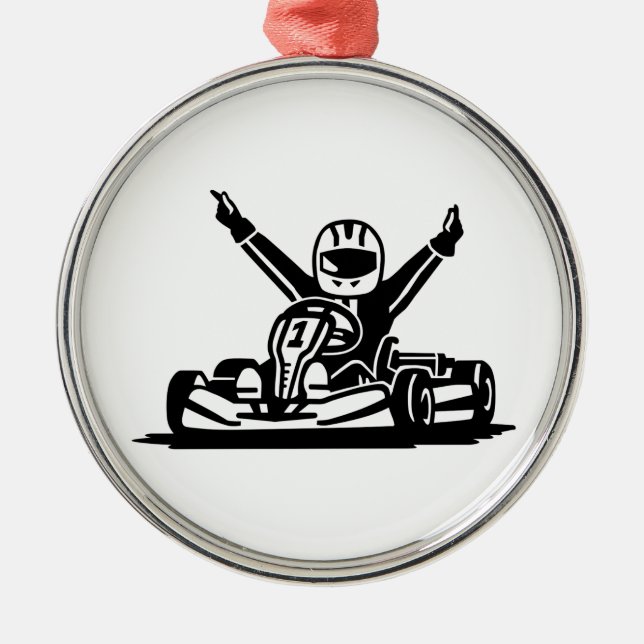 Ornamento De Metal Kart vencedor (Frente)