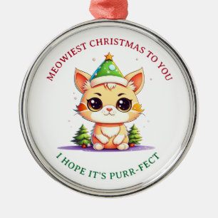 Ornamento De Metal Kawaii Natal Gatinho Feriado de Gato