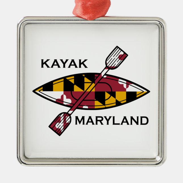 Ornamento De Metal Kayak Maryland (Frente)