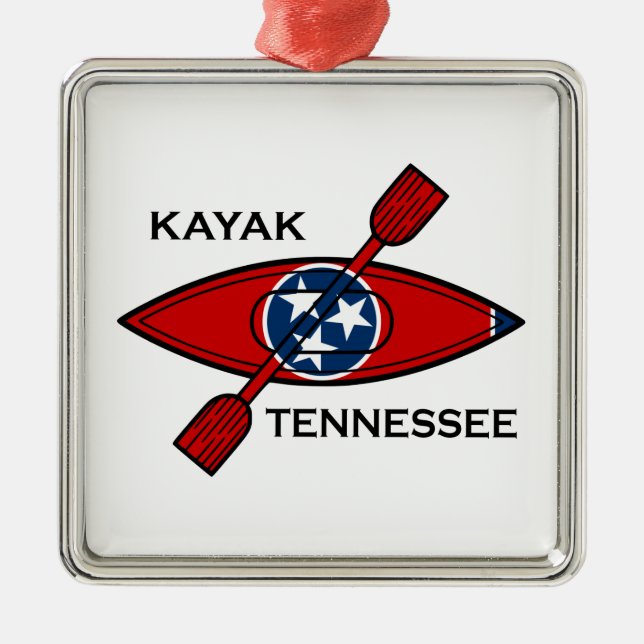 Ornamento De Metal Kayak Tennessee Flag (Frente)