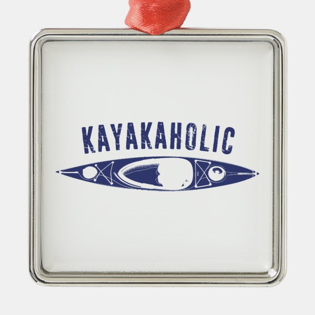 Ornamento De Metal Kayakaholic (Frente)
