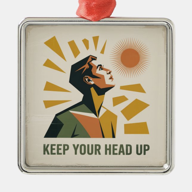 Ornamento De Metal Keep Your Head Up (Frente)
