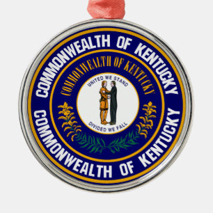 Ornamento De Metal Kentucky Round Emblem