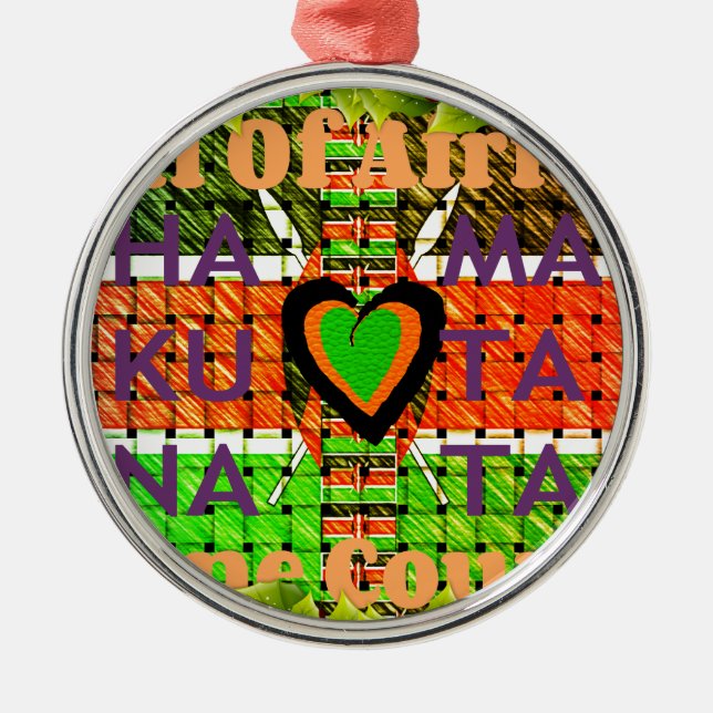 Ornamento De Metal Kenya Hakuna Matata (Frente)