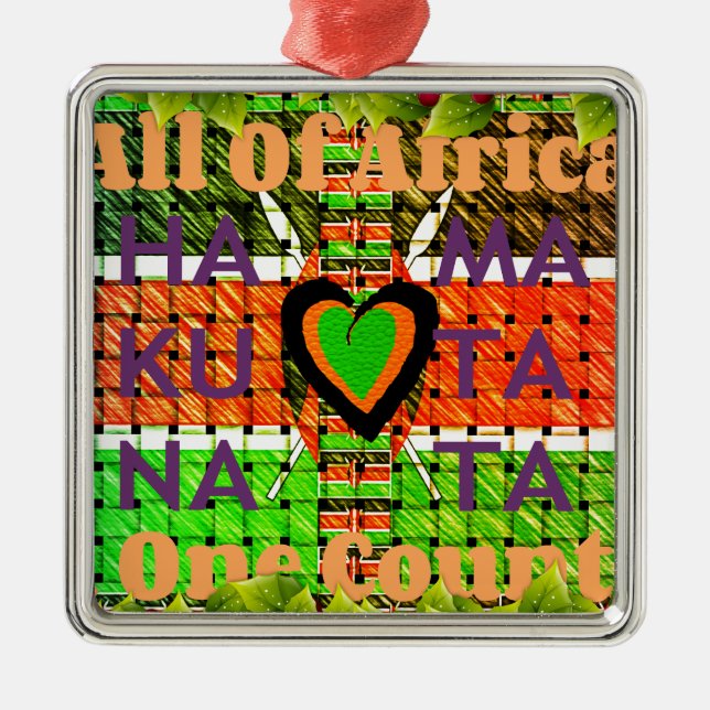 Ornamento De Metal Kenya Hakuna Matata (Frente)