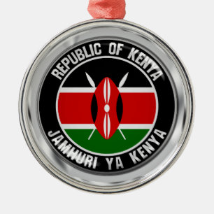 Ornamento De Metal Kenya Round Emblem
