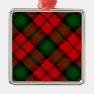 Ornamento De Metal Kerr tartan green xadrez vermelha