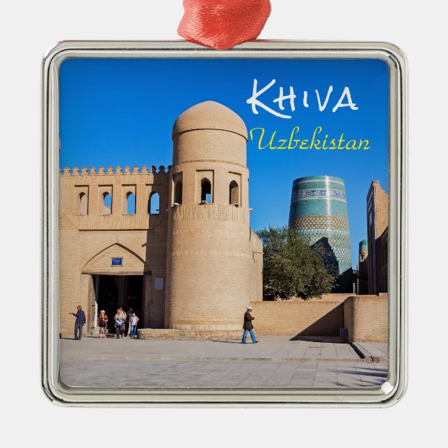 Ornamento De Metal Khiva, Usbequistão - Porta dupla (Frente)