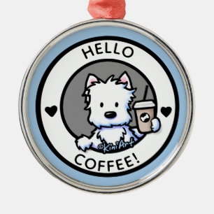 Ornamento De Metal KiniArt Café Westie