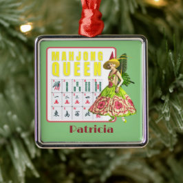 Ornamento De Metal Kitschy Mahjong Queen Personalizada