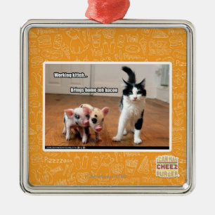 Ornamento De Metal Kitteh de trabalho