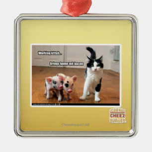 Ornamento De Metal Kitteh de trabalho