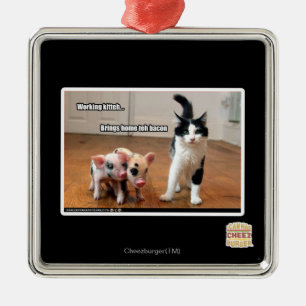 Ornamento De Metal Kitteh de trabalho