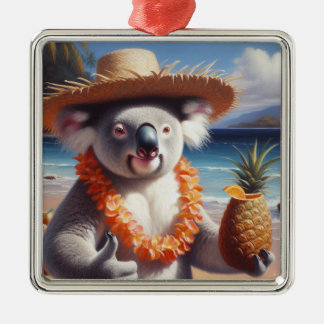 Ornamento De Metal Koala Luau