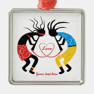 Ornamento De Metal Kokopelli Love