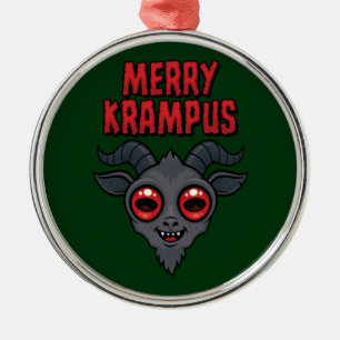 Ornamento De Metal Krampus Alegre e Sinistro Cute