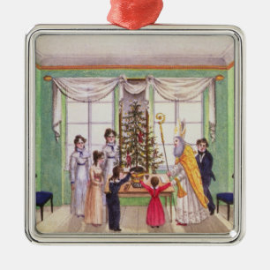 Ornamento De Metal Krampus e São Nicolau do jornal de Carl