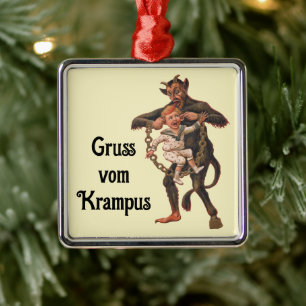 Ornamento De Metal Krampus Vintage Ilustração Krampusnacht