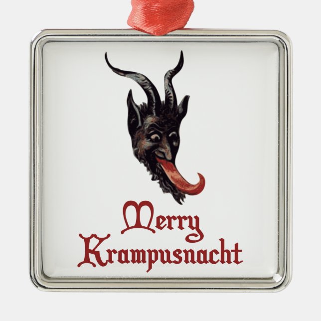 Ornamento De Metal Krampusnacht alegre (Frente)