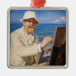 Ornamento De Metal Kroyer - Autorretrato na praia de Skagen
