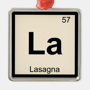 Ornamento De Metal La - Lasagna Pasta Química Símbolo Periódico de