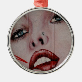 Ornamento De Metal Lábios vermelhos