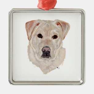 Ornamento De Metal Labrador Retriever Amarelo