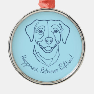 Ornamento De Metal Labrador Retriever. Felicidade, Edição Retriever!