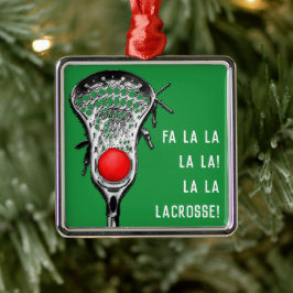 Ornamento De Metal Lacrosse Christmas Cheer