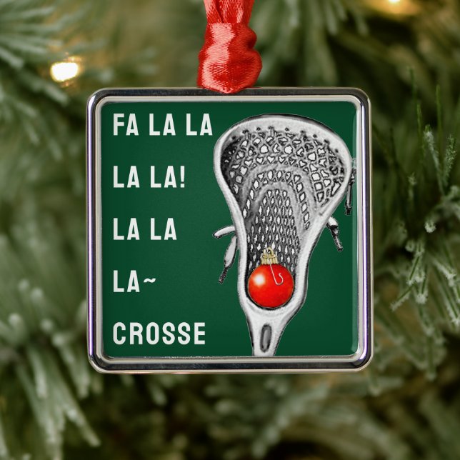 Ornamento De Metal Lacrosse Divertido (Árvore)