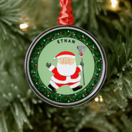 Ornamento De Metal Lacrosse Natal Colecionável