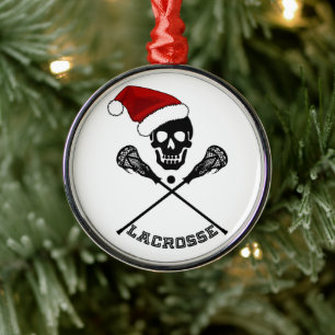 Ornamento De Metal Lacrosse Passa o Natal