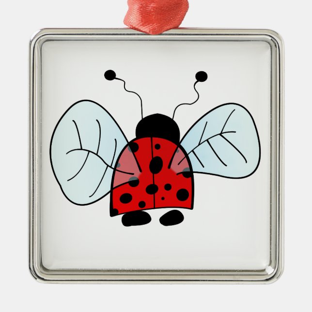 Ornamento De Metal Ladybug (Frente)