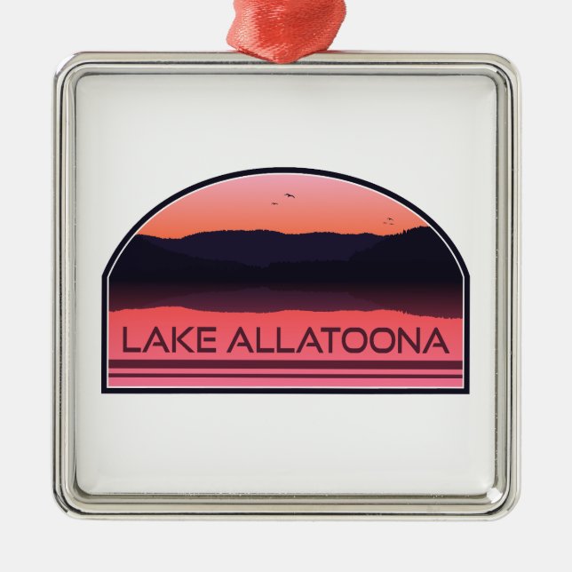 Ornamento De Metal Lago Allatoona Georgia Red Sunrise (Frente)