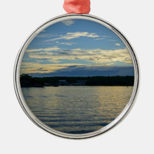 Ornamento De Metal Lago De Ozarks Blue Sunset