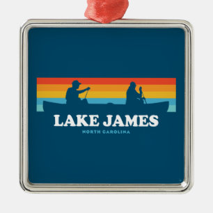 Ornamento De Metal Lago James North Carolina Canoe