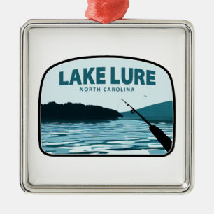 Ornamento De Metal Lago Lure North Carolina Rod