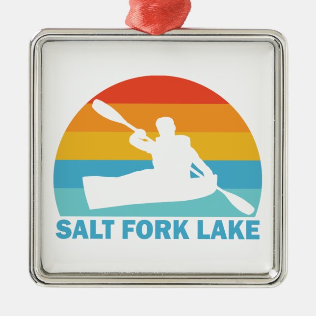 Ornamento De Metal Lago Salt Fork Ohio Caiaque (Frente)