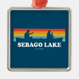 Ornamento De Metal Lago Sebago Maine Canoe