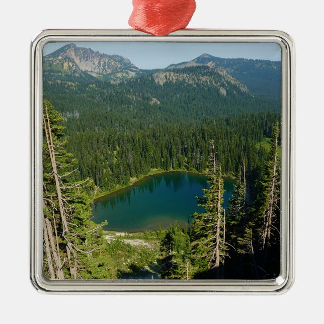 Ornamento De Metal Lago Sunrise, de Acima, no Monte Rainier Park (Frente)